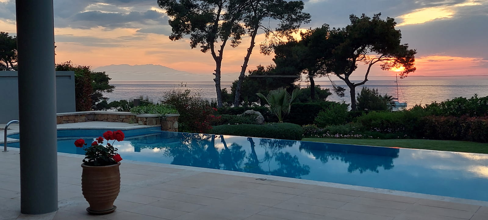 Pool at sunset