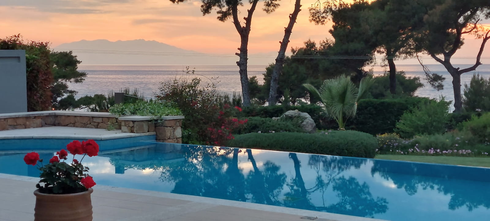 Sunset view from garden